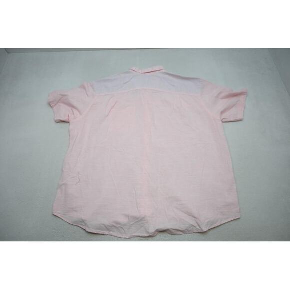 Izod Saltwater Button Up Fishing Shirt Pink Camp Shirt Mens Sz 3XLT 3XL TALL - Picture 9 of 9
